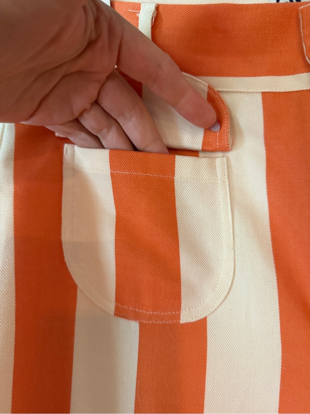La Veste Parasol Pants Orange & Cream Striped Wide-Leg Pants, XL - Picture 3 of 6